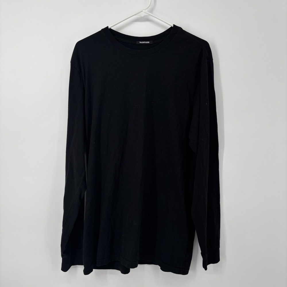 Talentless‎ Long Sleeve Black T Shirt Men's Size Large 100% Cotton